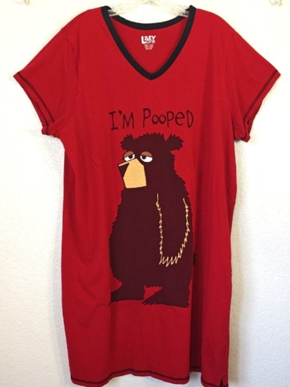 Lazy One Nightshirt XL "I'm Pooped" Cotton Pajamas